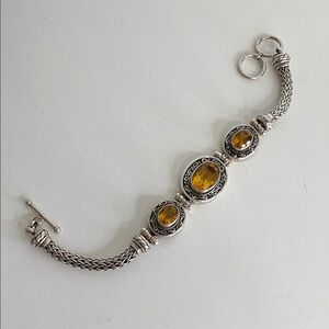 BA Suarti 925 Sterling Silver Amber Toggle Bracelet Indonesia